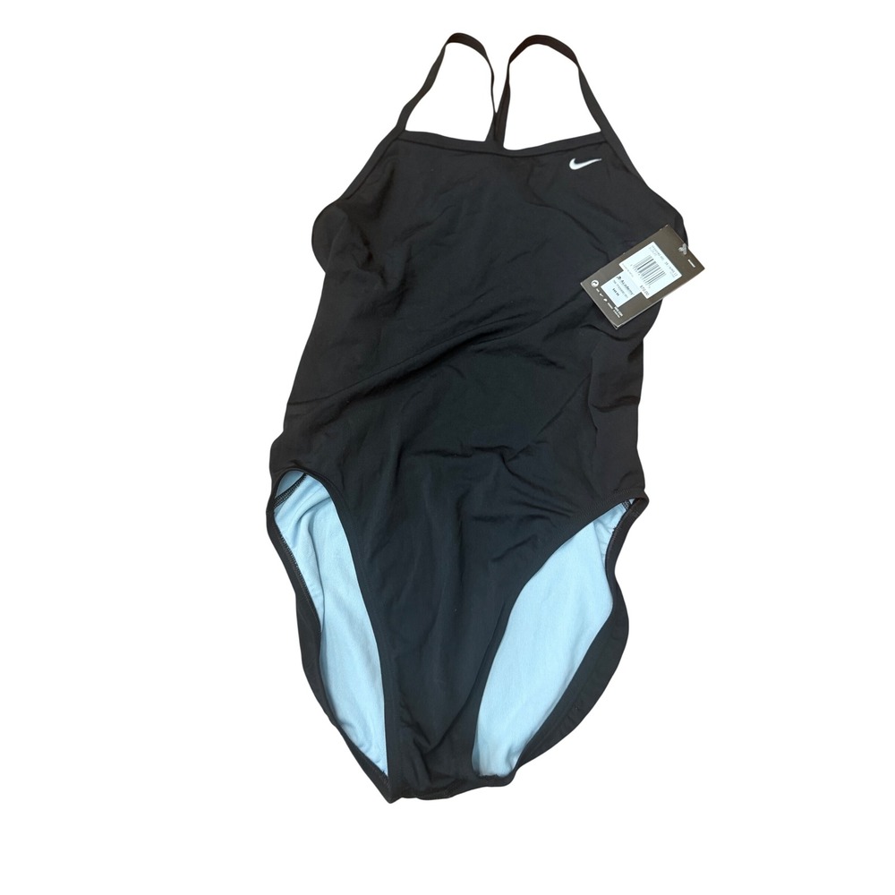 Nike Womens Black Fastback One Piece Swimsuit Size 12 TFSS0082-001 NWT